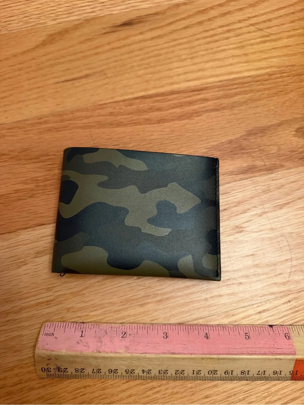 Camo real leather Slim Bi-Fold Wallet - Green